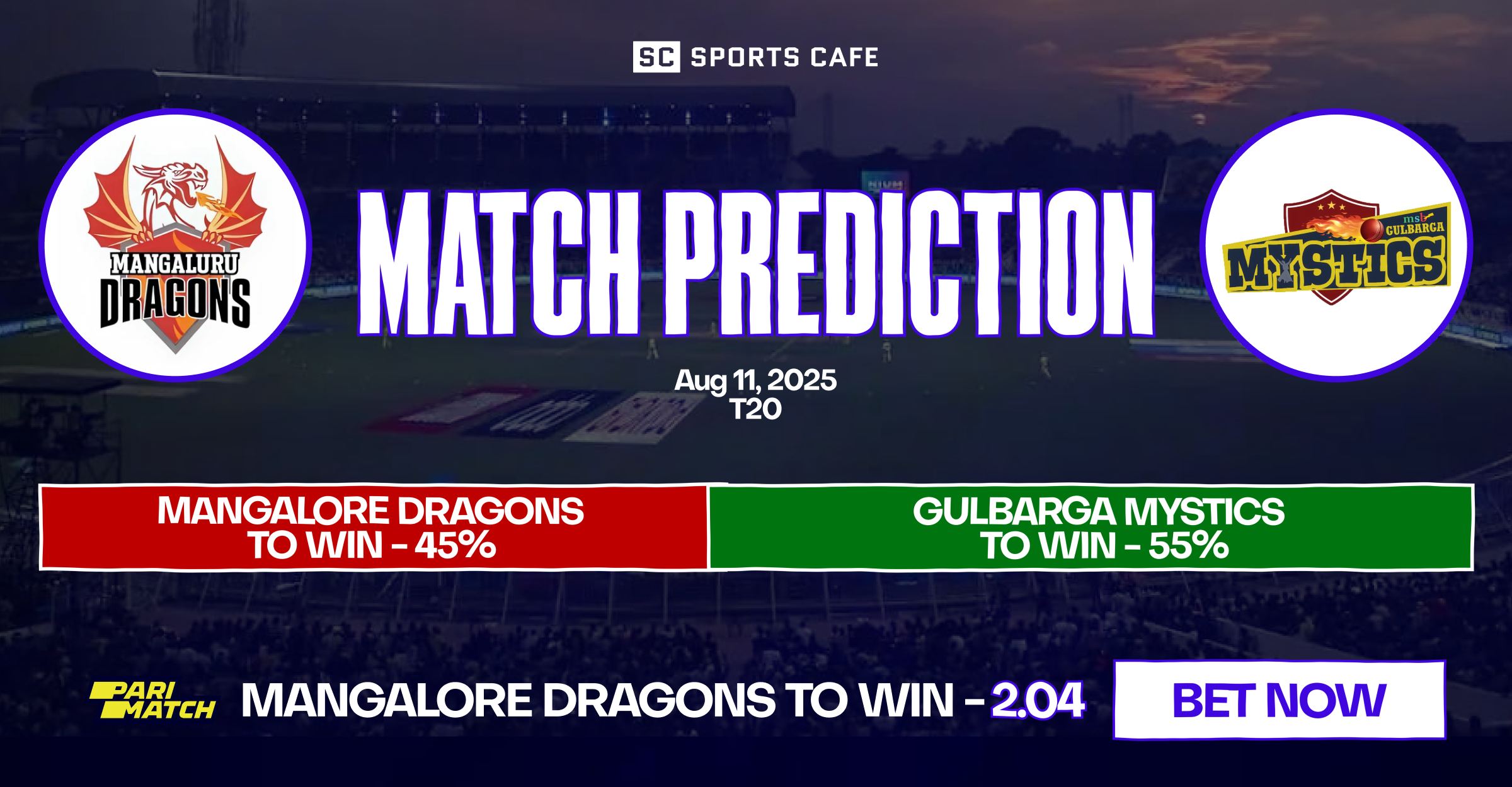 Mangalore Dragons vs Gulbarga Mystics match prediction.